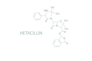 Hetacillin molecular skeletal chemical formula.