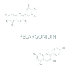 Pelargonidin molecular skeletal chemical formula.
