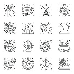 Space and Astrology Linear Icons