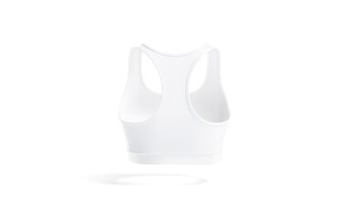 Blank white woman sport racerback top mockup, back view