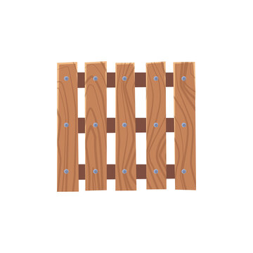 Wooden pallet beige, brown, top view, vector flat illustration on a white background.
