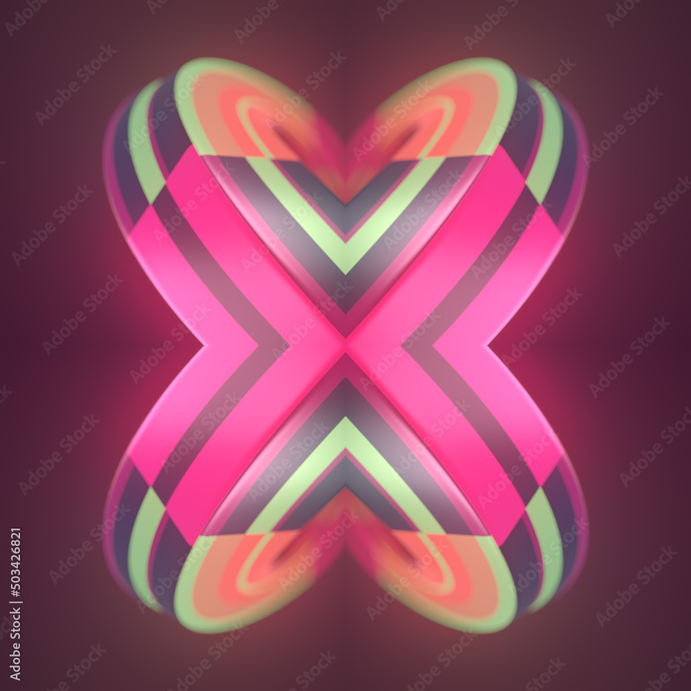 Leinwandbilder digital illustration of impossible geometric figure. abstract geometry background. 3d rendering