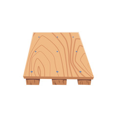 Front view of wood pallet in vector illustration, europallet with wooden texture