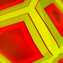 3d rendering digital illustration of geometric shape with trendy gradient. Abstract art minimal concept