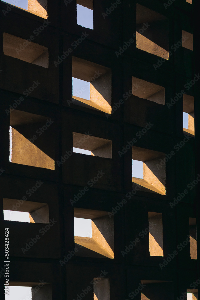 Aufkleber Cement wall pattern Geometric Block Shade shadow Architecture details