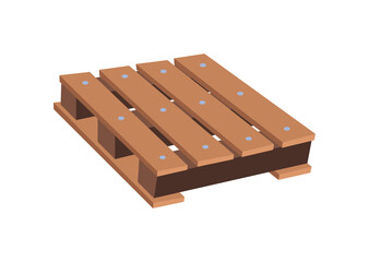 Angle view of wood fortified pallet in vector, euro pallet with wooden texture