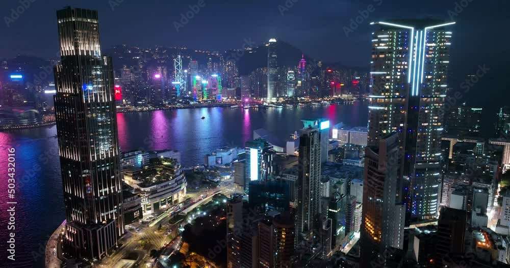 Wall mural Hong Kong city night