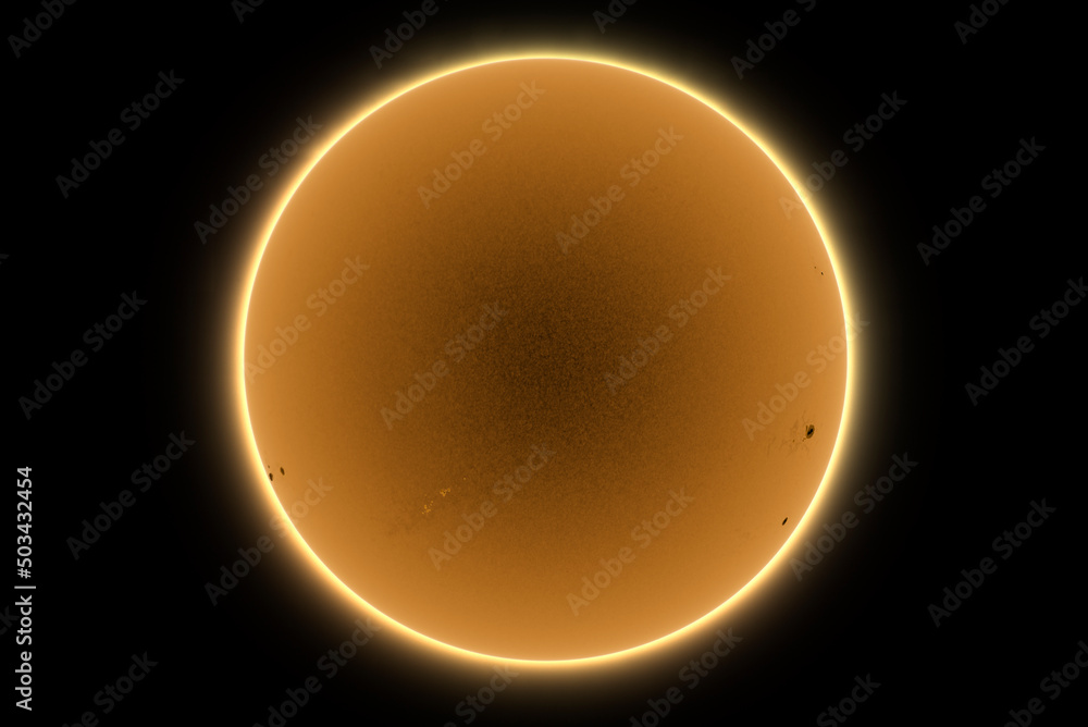 Wall mural sun in dark space with solar spots on the 8th of may 2022