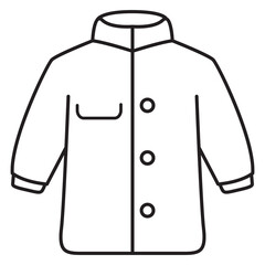 Clothes icon line style.Men jacket lothing.Unisex down jacket.Minimal flat outline vector illustration. Isolated on white background.