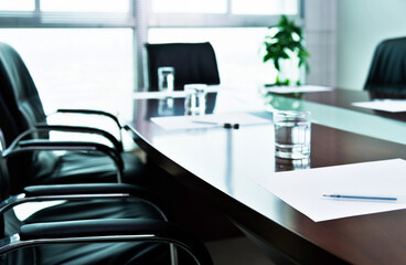 White paper with pen in the meeting room