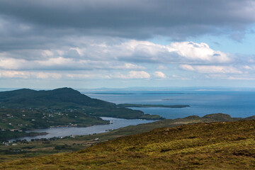 View of the Atlantic coast in Ireland during the summer