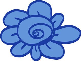 flower cartoon monochrome vector isolated hand drawn illustration