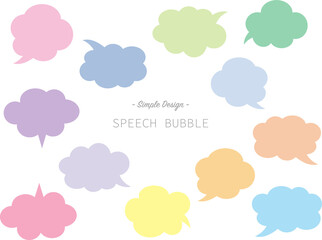 シンプルなカラフル無地吹き出しフレームセット