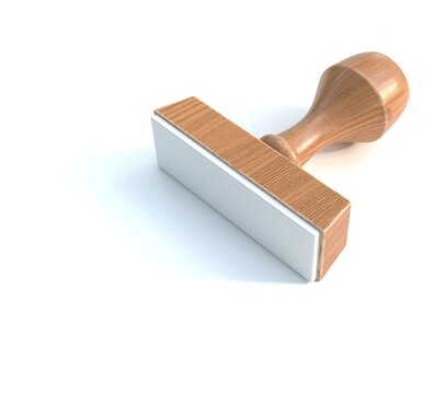 Blank rubber stamp on white background 3d rendering
