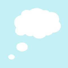 Vector cloud chat speech bubble icon. White doodle shape sign.