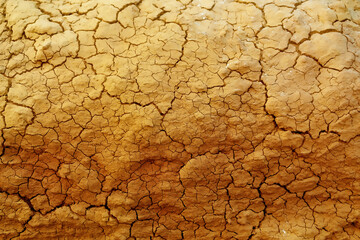 texture of the crackled clay in the desert.