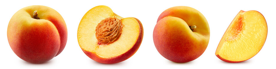 Peach isolated on white background