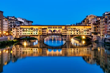 Fotobehang Ponte Vecchio Ponte Vecchio bij nacht