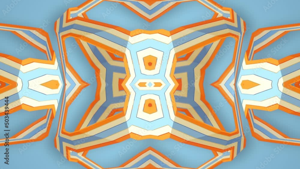 Aufkleber Endless loop animation of multi-color crystal magic shape. 3d rendering HD