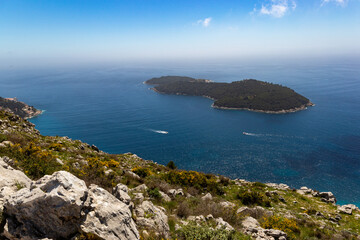 Fototapeta premium Adriatic Sea of Croatia, Dubrovnik district, popular touristic destination.