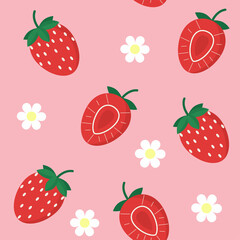Strawberry seamless  pattern. Vector illustration