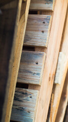 Fototapeta na wymiar Effet de perspective sur des textures de palettes de bois, servant notamment pour transporter des marchandises