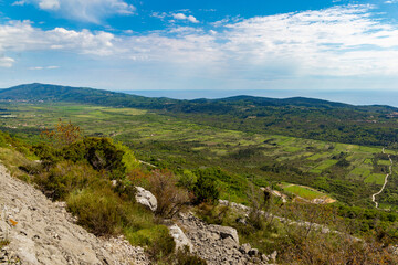 Fototapeta na wymiar Mountains valley in Konavle region near Dubrovnik.