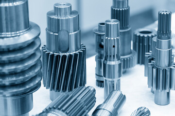 The group of transmission  gear  shaft parts.