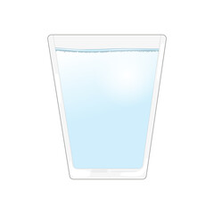 A glass of water with air bubbles is insulated. Vector illustration