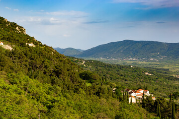 Fototapeta na wymiar Valley in Croatian mountains. Adriatic coast.