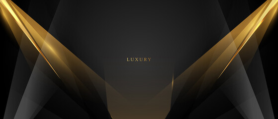 luxury black abstract background with golden lines vector illustration