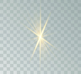 Transparent yellow sunlight special lens flash light effect. Front solar flare lenses	