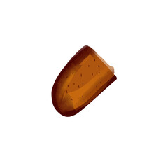 Illustration of a slice of rye bread on a white background