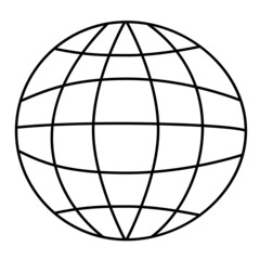 A doodle-style planet is a global Internet sign. Vector element in black