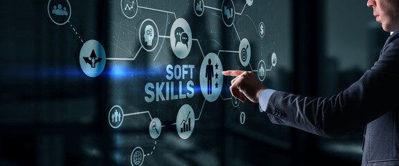 Financial concept about Soft Skills team spirit communication assertiveness