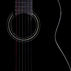 closeup of a guitar detail