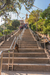 The Eastern Stairway leading to Swayambhunath Stupa, Kathmandu, Nepal