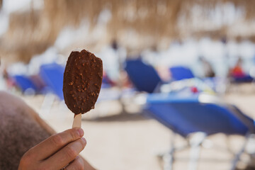 Ice cream. Summer. Ice cream beach.