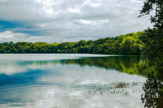 Scenic view of Kingili Crater Lake, a crater lake in Mbeya, Tanzania
