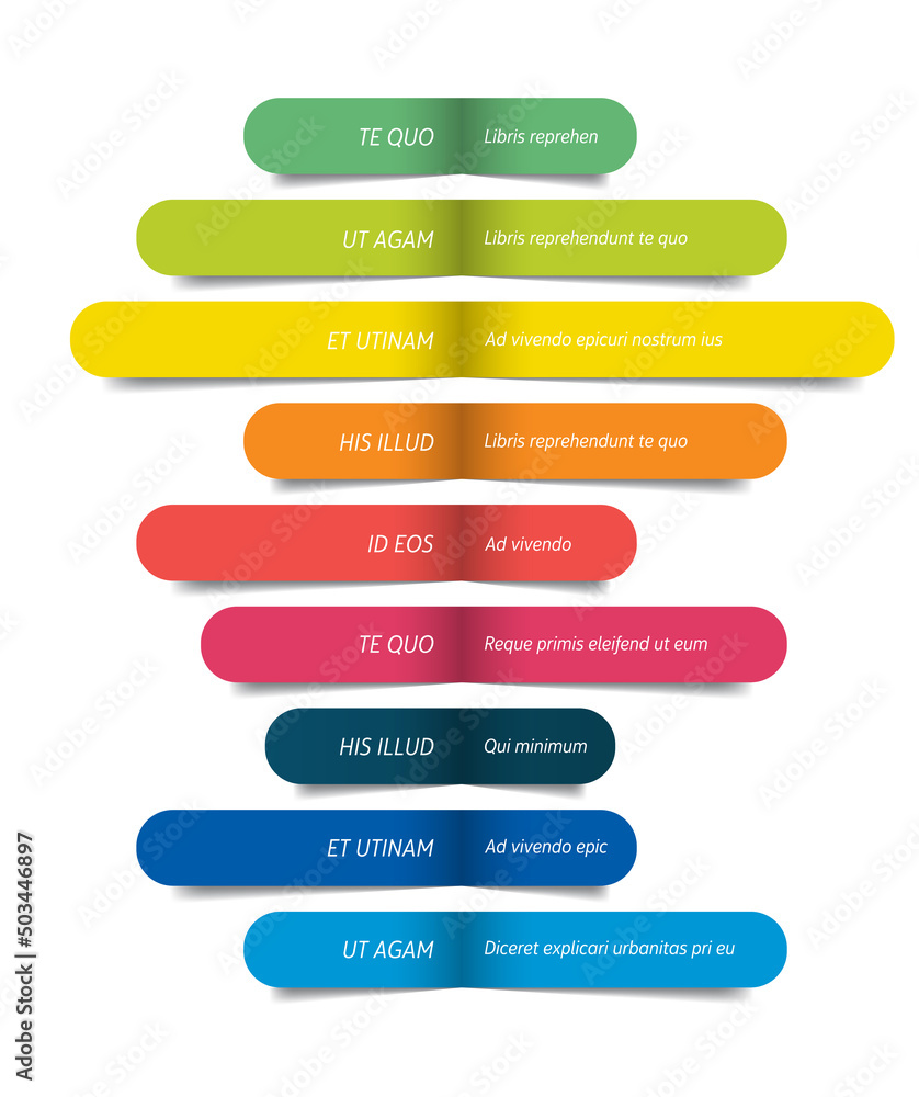 Poster table, schedule design template with 9 row. vector banner.
