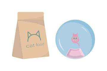 Cat food and feeder