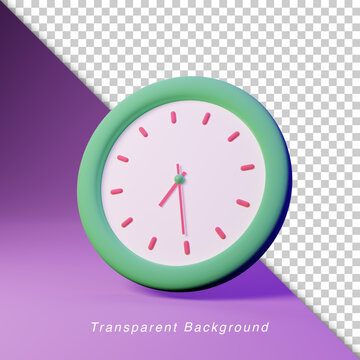 3D Clock icon 07.30 AM Transparent Background