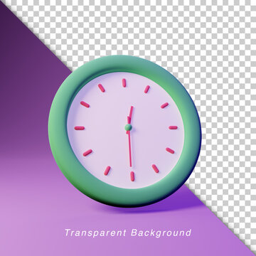 3D Clock icon 12.30 AM Transparent Background