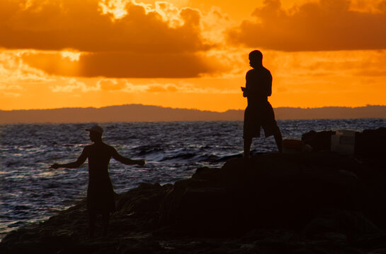 Fisherman At Sunset In Rio Vermelho - Salvador/Bahia