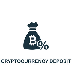 Cryptocurrency Deposit icon. Monochrome simple Cryptocurrency icon for templates, web design and infographics