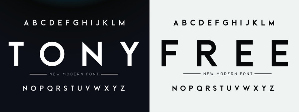 TONY  FREE Sports Minimal Tech Font Letter Set. Luxury Vector Typeface For Company. Modern Gaming Fonts Logo Design.