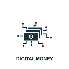 Digital Money icon. Monochrome simple Cryptocurrency icon for templates, web design and infographics