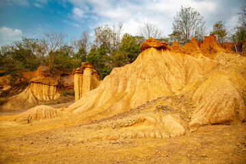 Phae Mueang Phi rock formation or canyon in Phrae province, Thailand