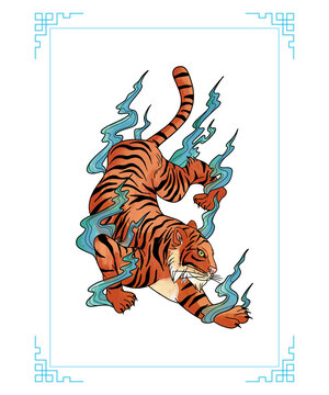 illustration & design tiger design asia japanese chinese