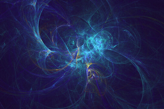 Abstract digital tech futuristic dark light smoke wave blue 3d Illustration background
